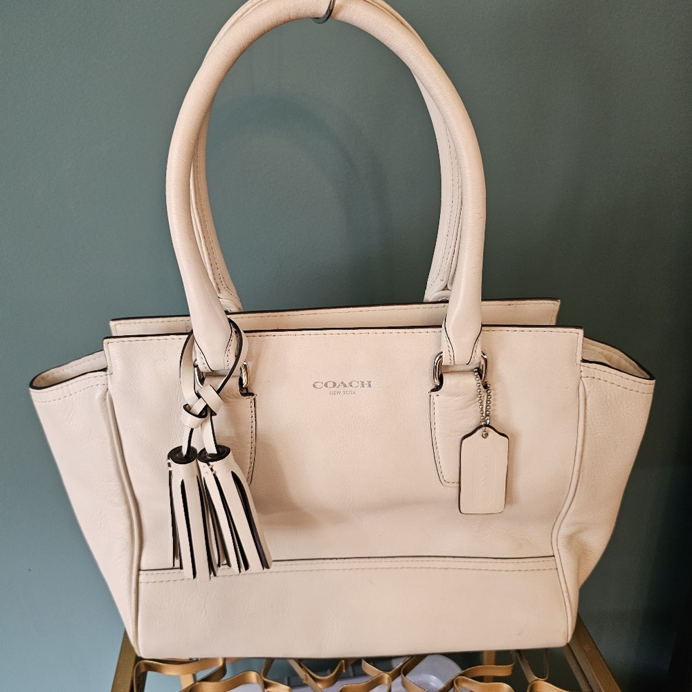 COACH Legacy Candace Leather Shoulder Bag Cream